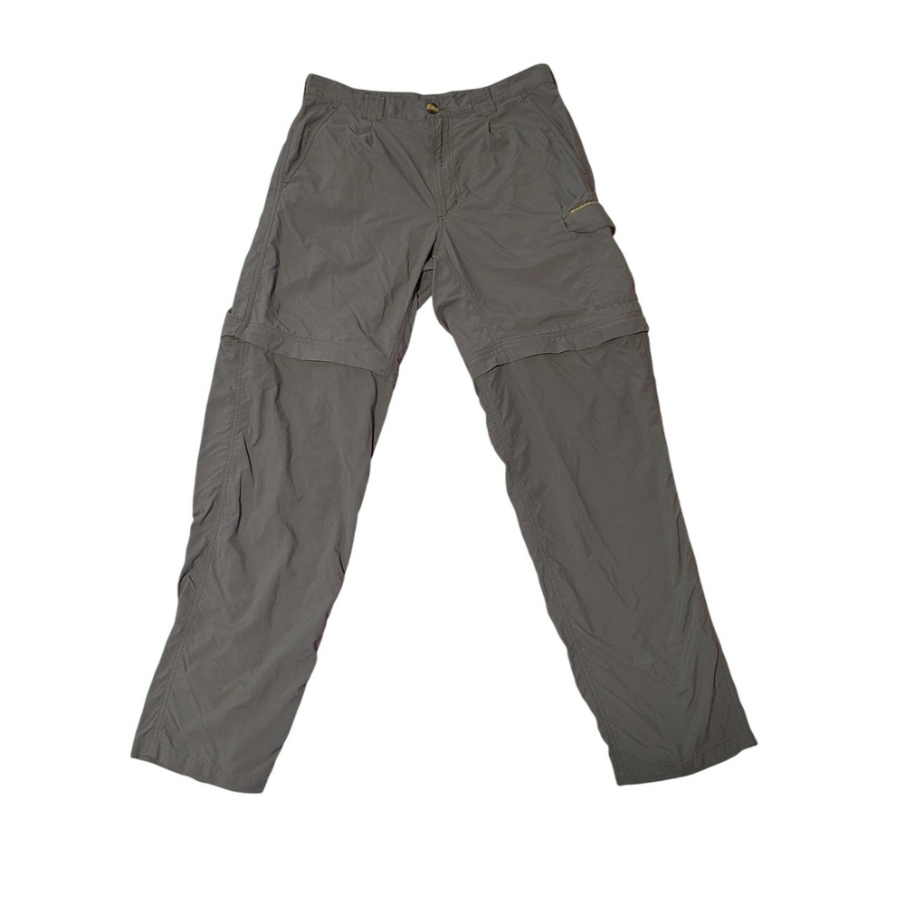 ExOfficio Mens Convertible Cargo Hiking Pants Gray Size 32 Zip Off Gorpcore